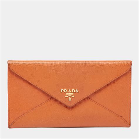 prada envelope wallet orange|prada saffiano card wallet.